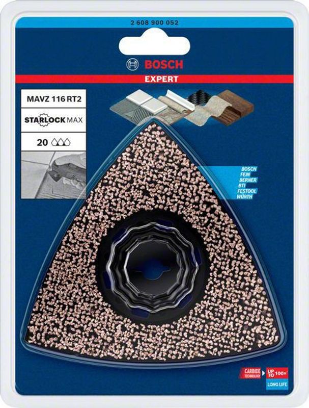 Bosch Expert Sanding Plate (Expert slipplatta) MAVZ 116 RT2 blad för multiverktyg 116 mm