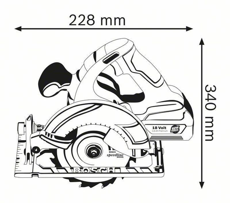 Bosch GKS 18 V-LI Cirkelsåg 18V 165mm C&G (utan batterier)