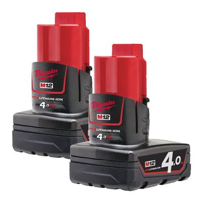 Milwaukee M12 NRG-402 Batteripaket 12V (Laddare + 2x4,0ah)