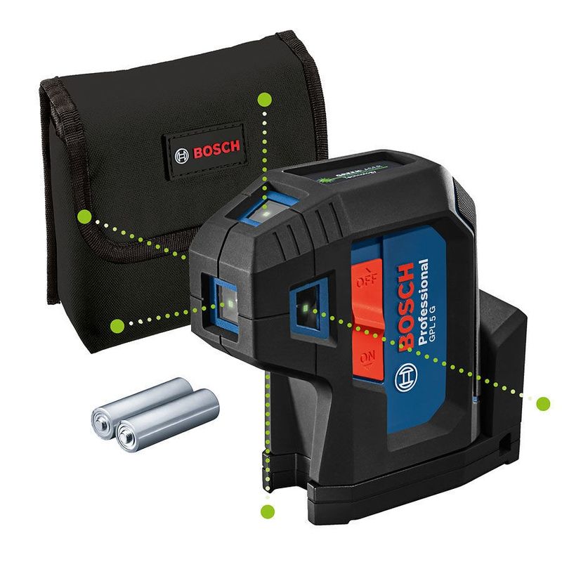Bosch GPL 5 G Punktlaser Grön 5-punkts