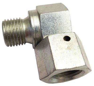 Gelins-KGK nippel stål 1/4"UF x 1/4"IF vinkel med löpmutter