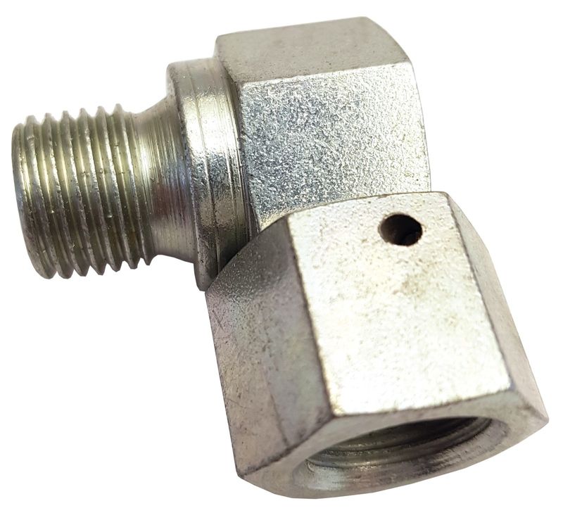 Gelins-KGK nippel stål 1/4"UF x 1/4"IF vinkel med löpmutter