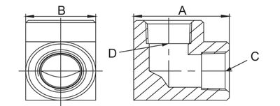 BVA vinkel 90 GR 2 x 3/8" inv.