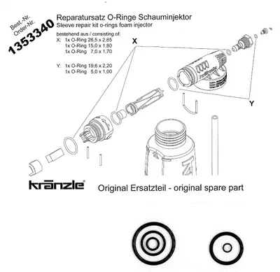 Kränzle rep sats o-ringar Kränzle skumlans