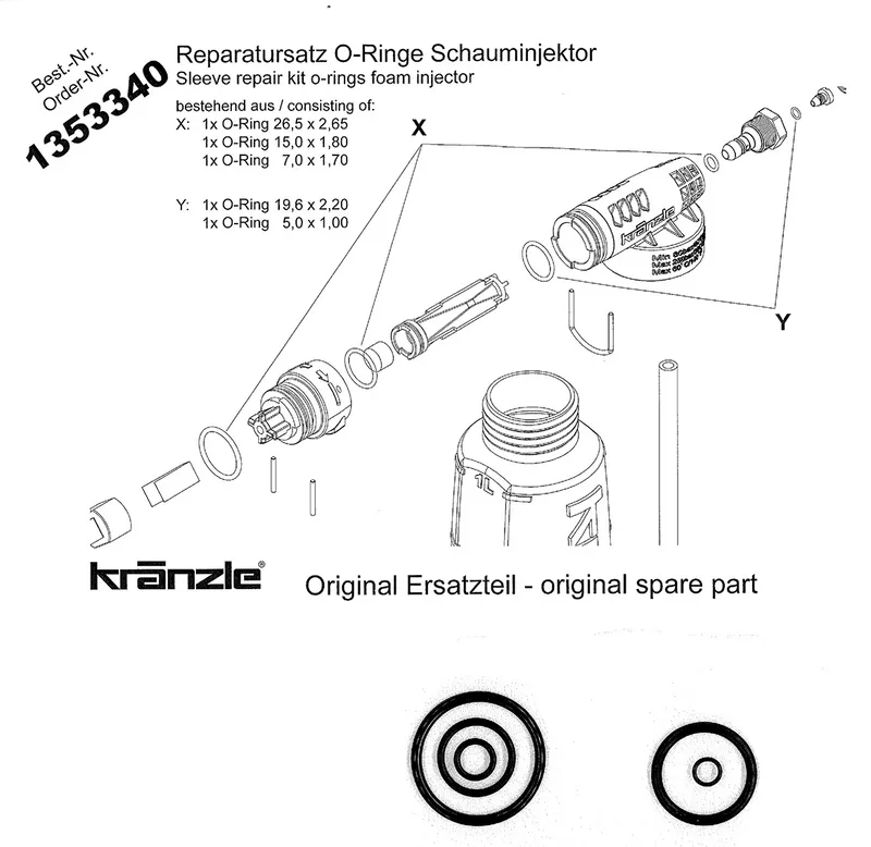 Kränzle rep sats o-ringar Kränzle skumlans