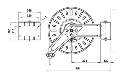 Faicom slangvinda gas 2x10 mm SLANG20M