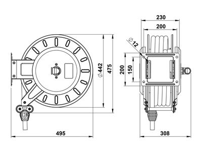 Faicom slangvinda 10B 3/4" 15 m diesel öppen med slang luft vatten