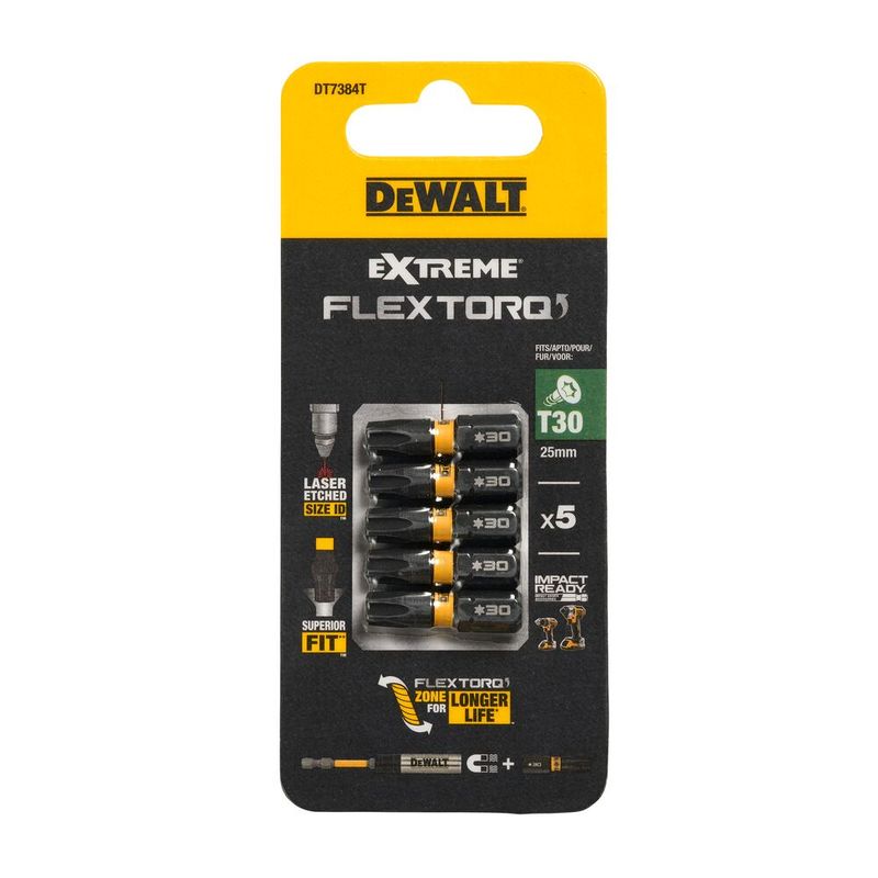 DeWalt DT7384T Torsionbits Extreme FlexTorq T30 25 mm 5-pack