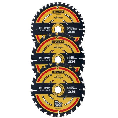 DeWalt DT10397 Sågklingssats 165x20mm 2x24T 1x40T