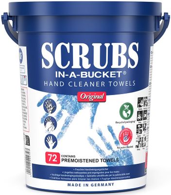 ADF rengörings servett scrubs hink 72 duk/hink