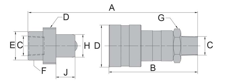 BVA högflödeskoppling hona 3/8" med dammskydd