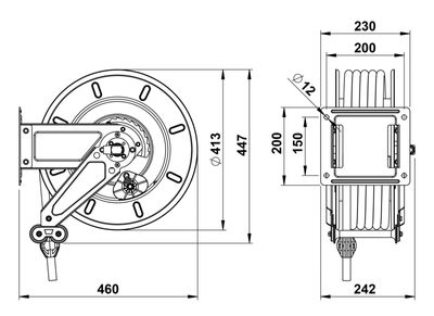 Faicom slangvinda 400 bar 3/8" 20 m öppen ht-vatten 9200
