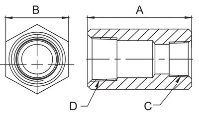 BVA koppling 1/4" - 3/8" hona 1/4" till hona 3/8"