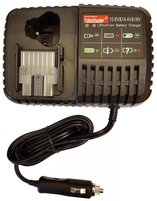 Techway batteriladdare 10,8-18V 12VOLT passar till batteri 4152608