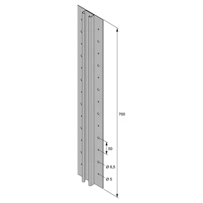 Gelins-KGK väggskena sandwichelement C4 700 X 121 X 21 mm