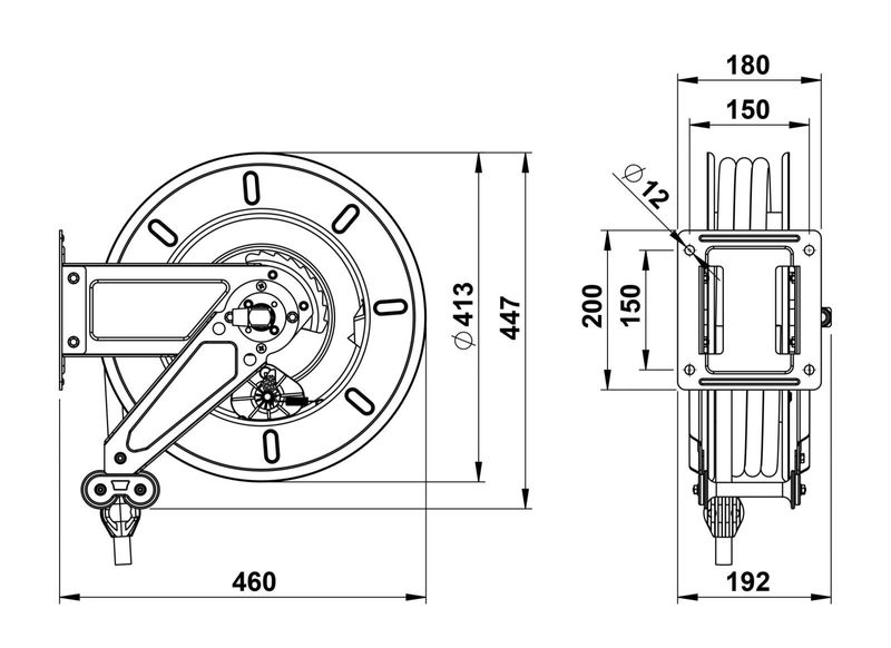 Faicom slangvinda 18 bar 3/8" 20 m öppen luft,vatten 9150