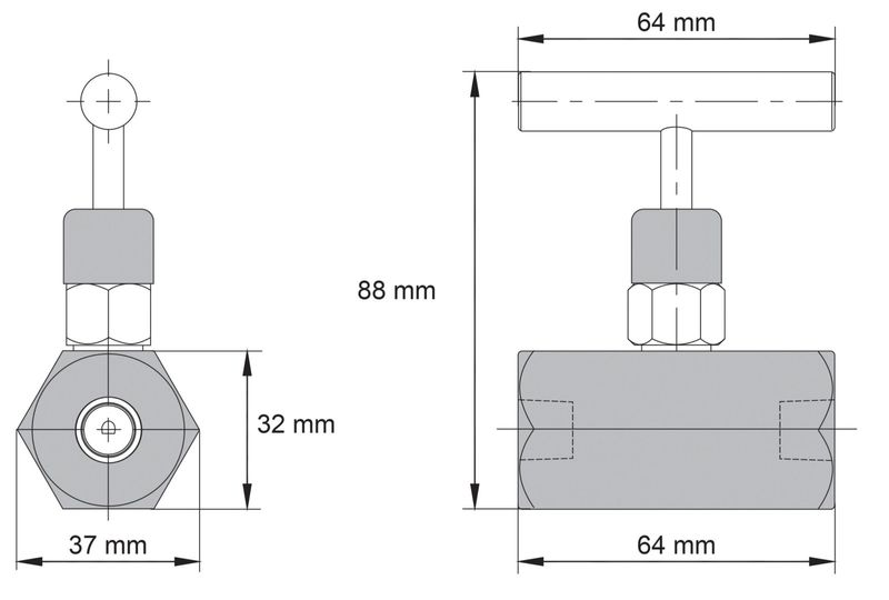 BVA nålventil 700 bar 3/8"-18 nptf