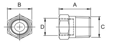 BVA adapter 3/8"-1/4" hane: 3/8" hona 1/4"