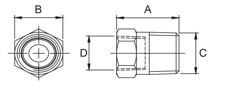 BVA adapter 3/8"-1/4" hane: 3/8" hona 1/4"