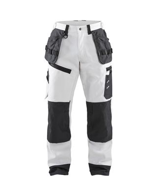 Blåkläder 1510 Målarbyxa X1500 Vit/Mörkgrå Stl C58
