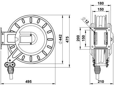 Faicom slangvinda gasol 9 mm slang 20 m 20 bar propan/metan