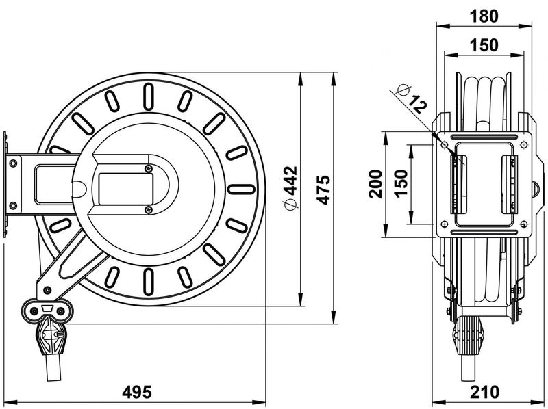 Faicom slangvinda gasol 9 mm slang 20 m 20 bar propan/metan