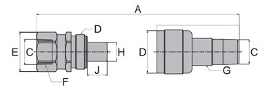 BVA koppling PP 1/4" hona