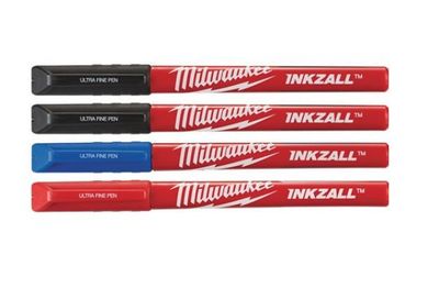 Milwaukee INKZALL™ Markör Med Tunn Spets Svart/Röd/Blå 4-P