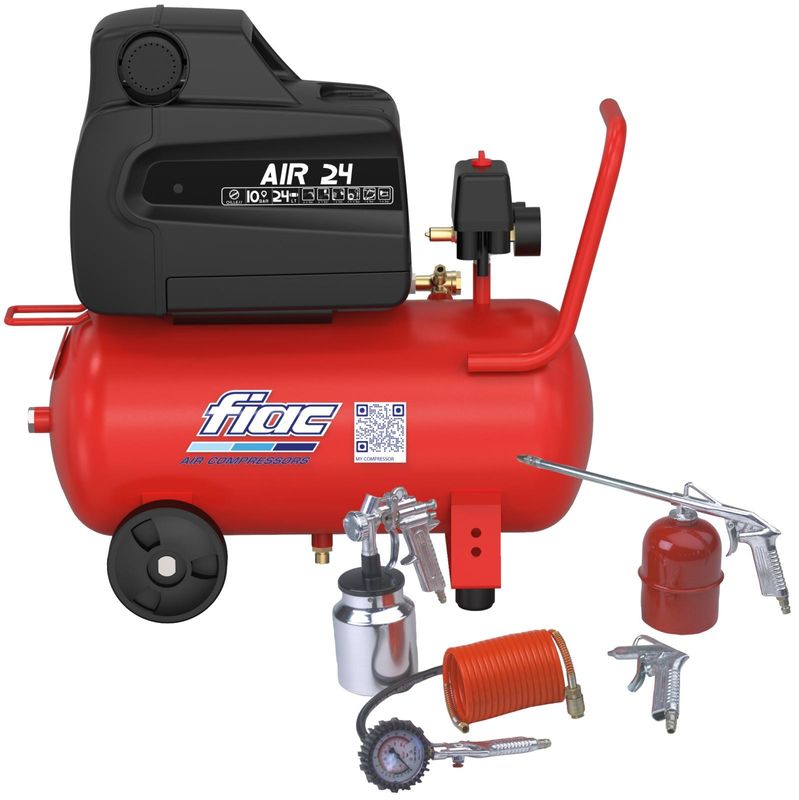 FIAC kompressor xss 228 med kit 2 hk 24 l 10 bar oljefri