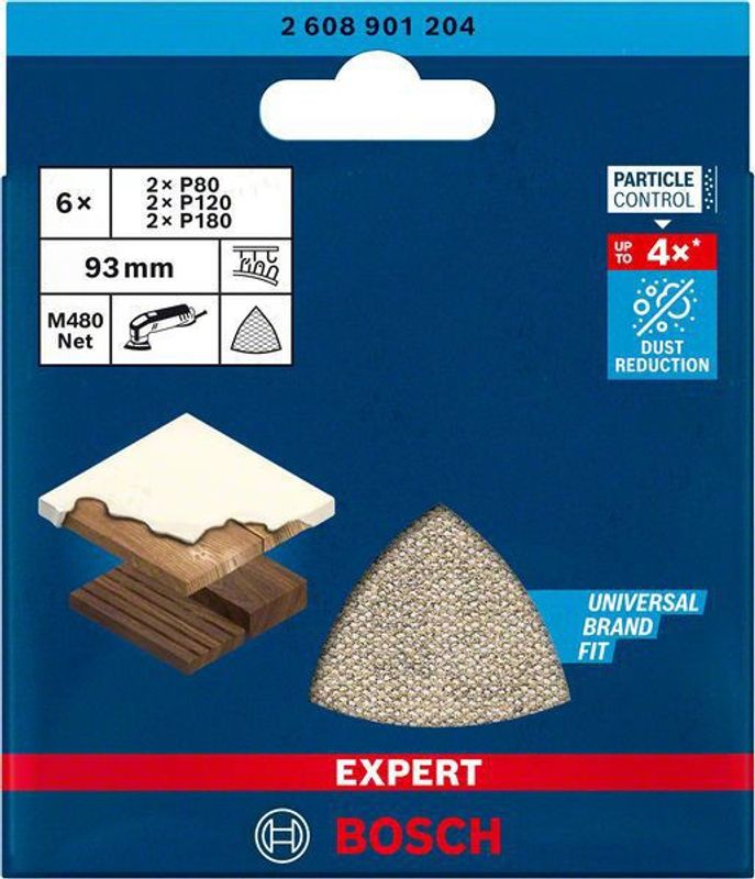 Bosch Expert M480 slipnätsats 93 x 93 mm, 6 st