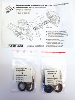 Kränzle manschettsats 15 mm kolv passar petro 10/200