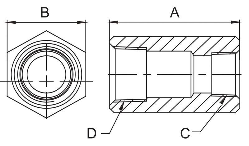 BVA koppling 3/8" - 3/8" hona 3/8" till hona 3/8"