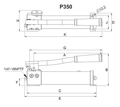 BVA hydraulpump manuell 350 cm³ 2-STEGS, enkelverkande