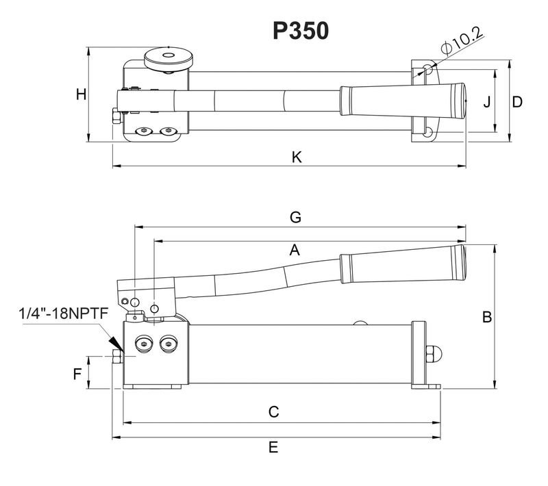 BVA hydraulpump manuell 350 cm³ 2-STEGS, enkelverkande
