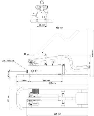 BVA hydraulpump manuell 500 cm³ fotpump