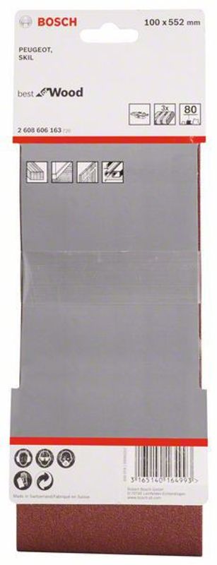 Bosch slipband 100x552 mm BFW K80 3 st