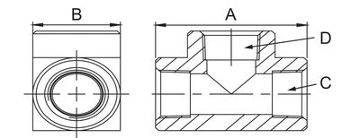 BVA T-stycke 3 x 3/8" inv.