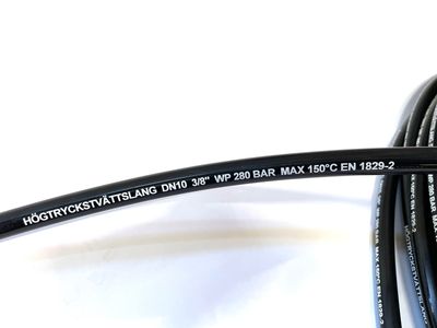 Gelins-KGK ht-slang 1 m 3/8"IN x 3/8"UTV svart stålarmerad 280 bar 150°C