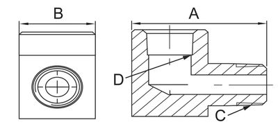 BVA vinkel 90 GR. 3/8" inv. & utv.