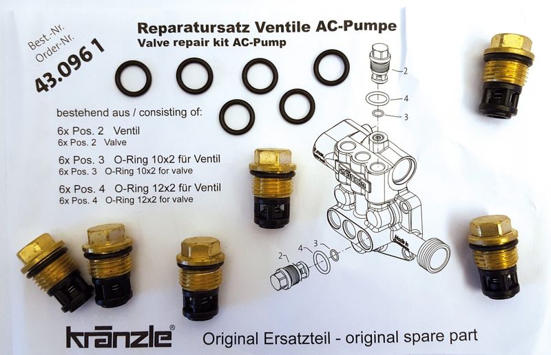 Kränzle ventilsats K1050