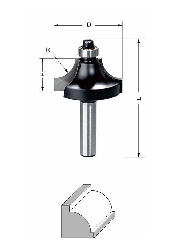 Delver Kvartsstavfräs R9.5 28,6x15.9x59 S=8
