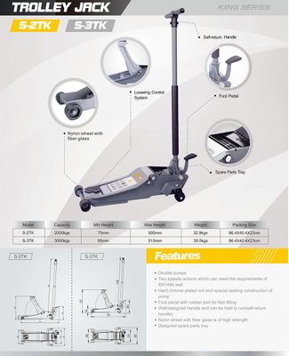 SNIT domkraft 3 ton fotpedal 3 ton 95-515 mm