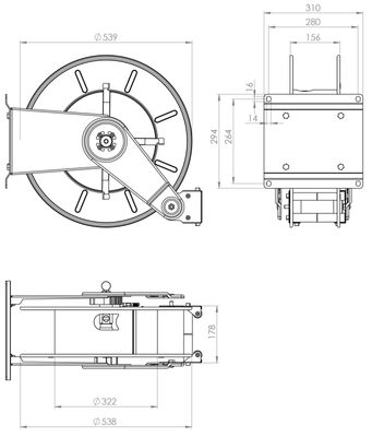 Flexbimec slangvinda tom RF 200B 1/2" 35 öppen 1/2" utan slang 9530