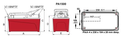 BVA hydraulpump luftdriv. 1500 cm³ enkelverkande