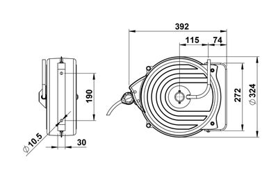 Faicom slangvinda bromsad RF 5/16"15M kapslad livsmedelslang 70° 20B