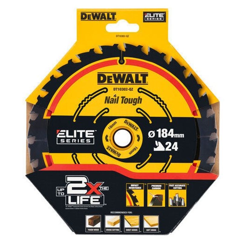 DeWalt DT10302 Sågklinga 184mm 24T för Allmän användning ELITE