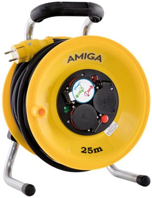 Amiga kabelvinda 25 m 3680W 3x2,5 16A/230V
