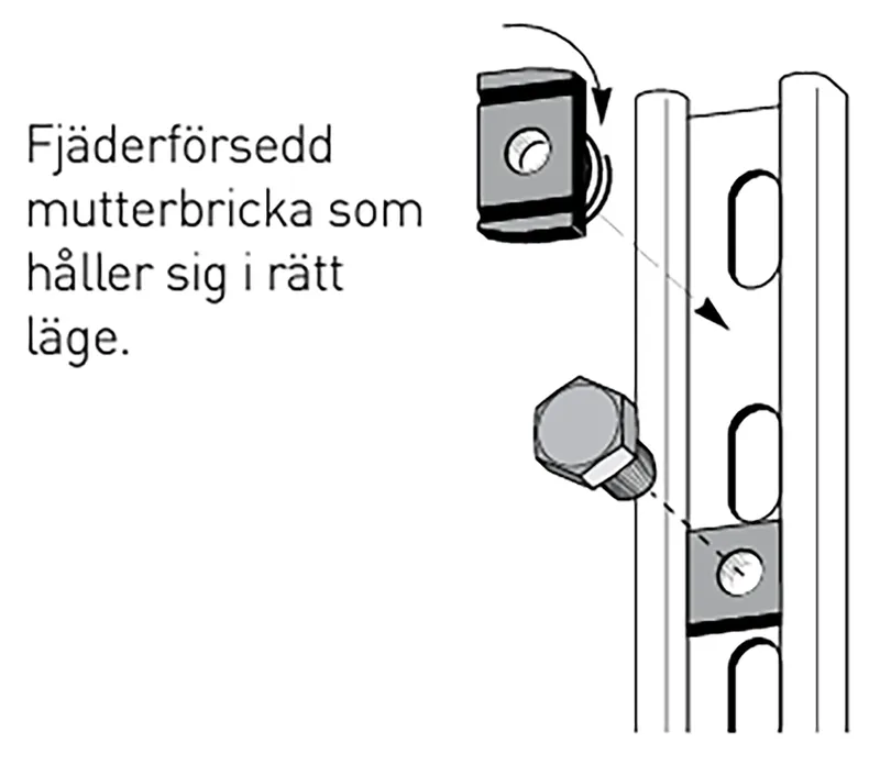 Gelins-KGK T-skruv för väggskena C4 sandwichelement M10X30 mm