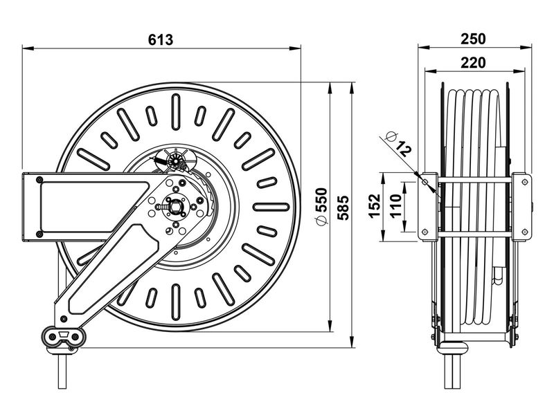 Faicom slangvinda gas 2x10 mm SLANG20M