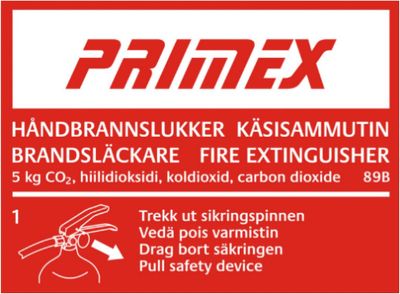 Gelins-KGK brandsläckare kolsyre 5 kg primex 89B